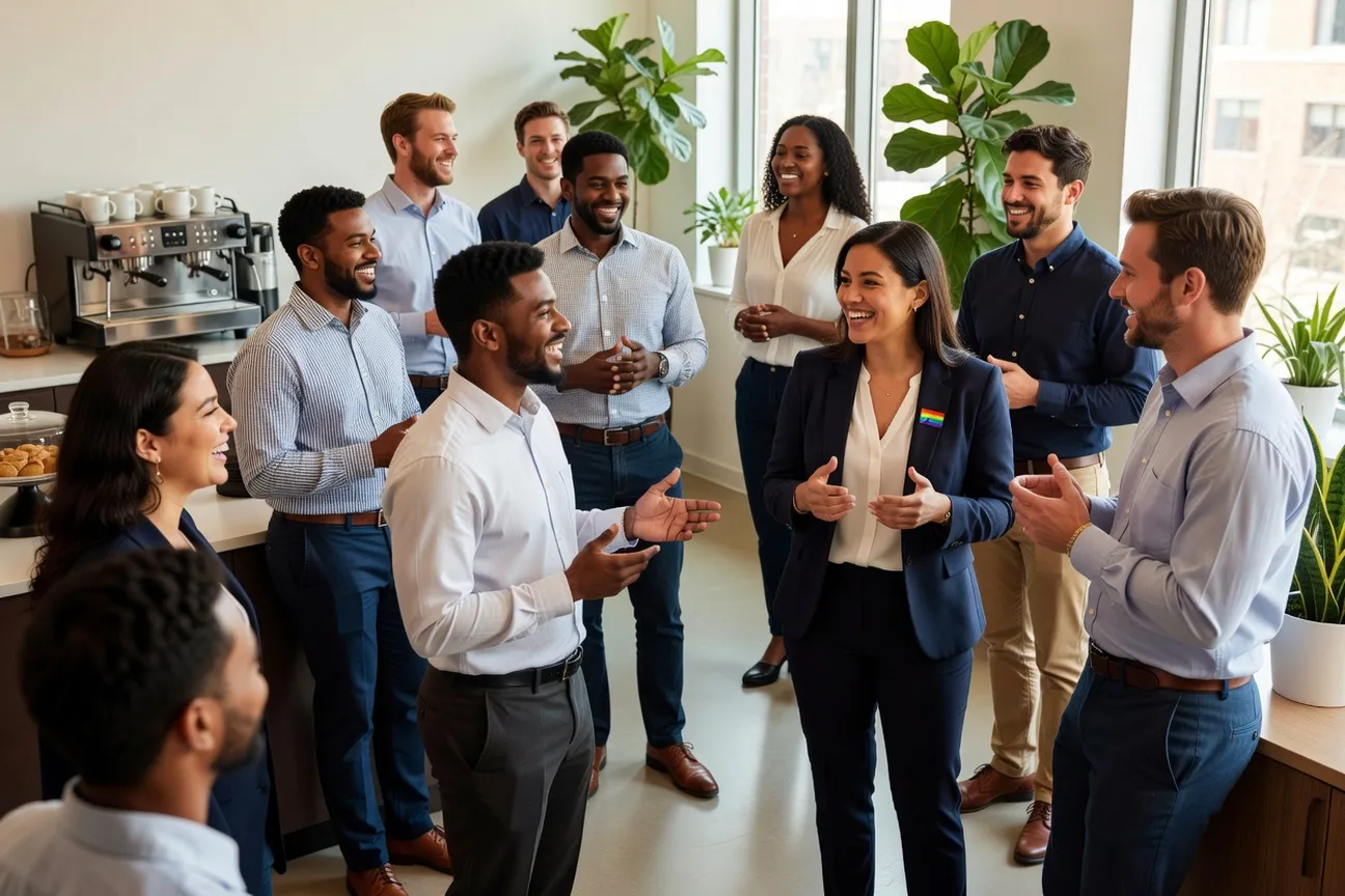 Formation en entreprise sur l’équité, la diversité et l’inclusion animée devant des gestionnaires québécois