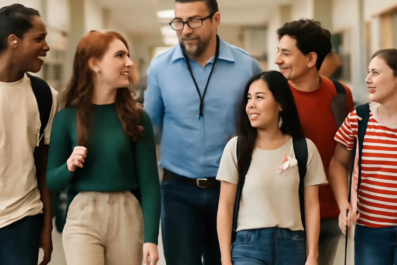 Affiche de sensibilisation contre l’intimidation homophobe dans un corridor d’école secondaire québécoise