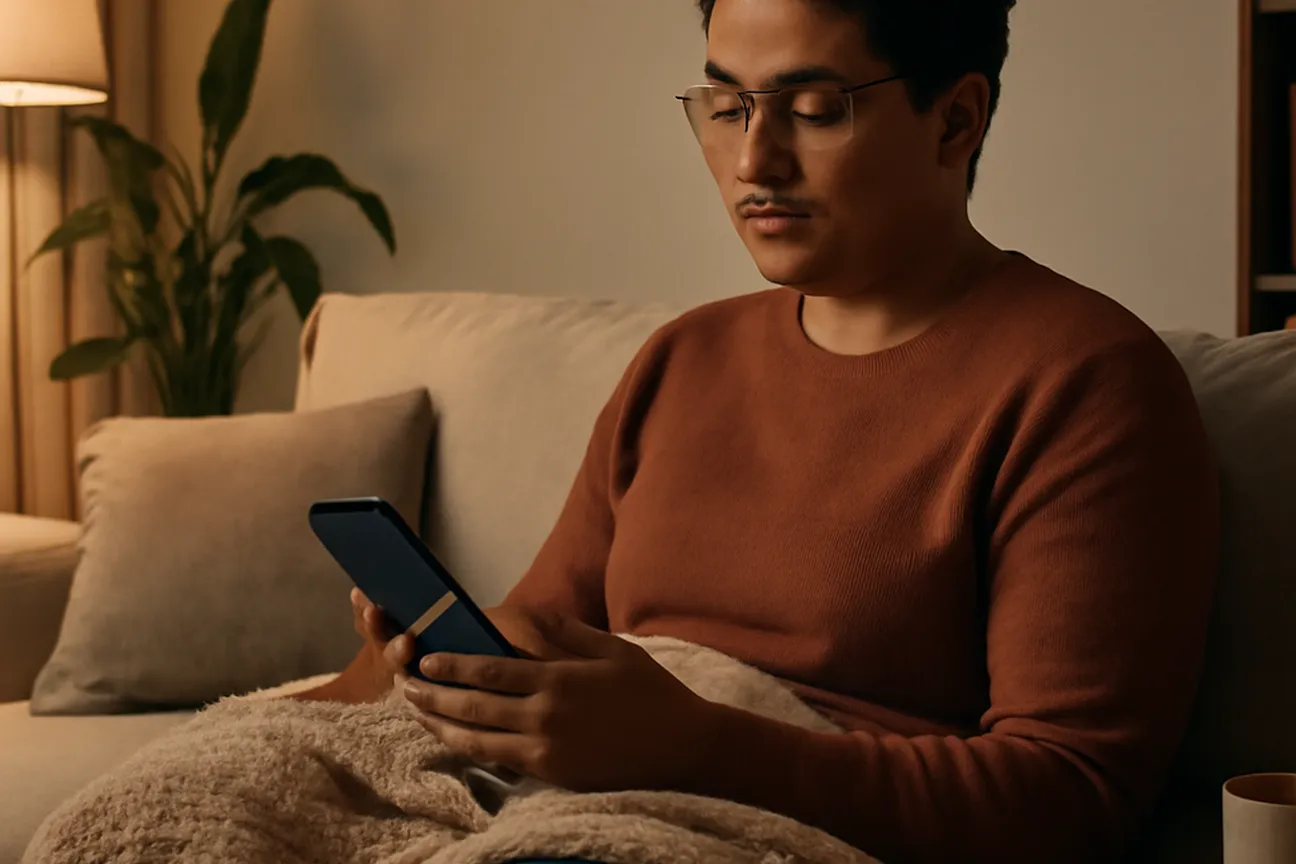 Personne utilisant une ligne d'ecoute telephonique confidentielle depuis son domicile