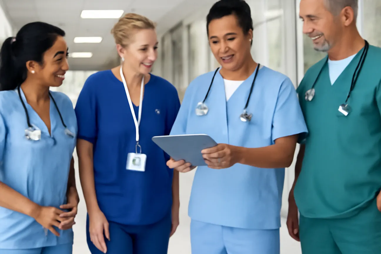 Salle d'attente inclusive d'une clinique medicale quebecoise avec affichage de bienvenue diversite